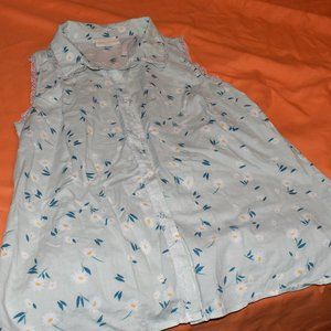 Modcloth Sleeveless Floral and mint blouse